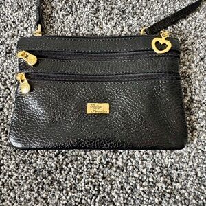 Bottega Fiorentina Black Pebbled Leather Crossbody Bag Made in Italy